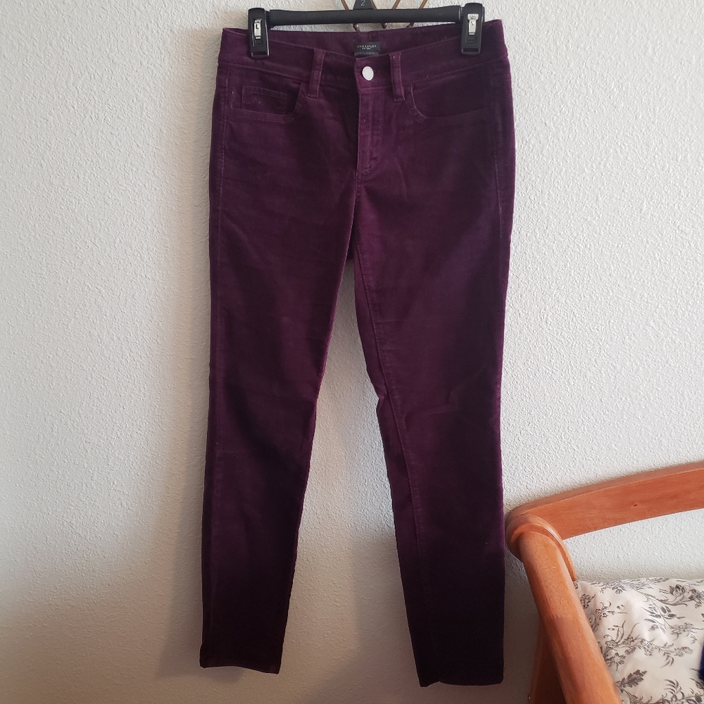 Anne Taylor Factory Purple Velvet Pants